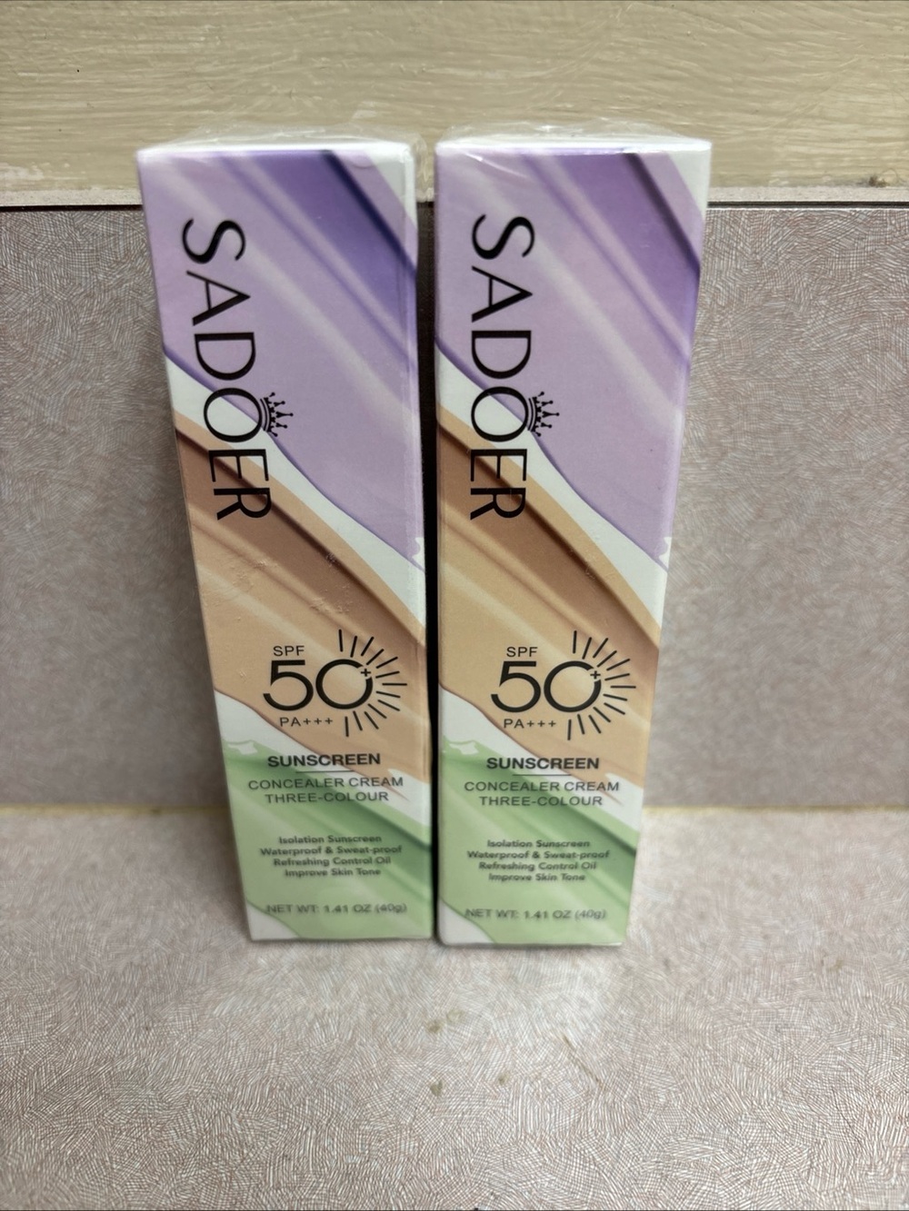2 Sadoer Concealer Cream Three Colour Smooth Bright Skin Makeup 40g EXP 09/29
